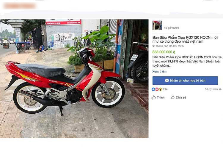 Xe máy Suzuki RGX đời 2003 thét giá 888 triệu tại Sài Gòn